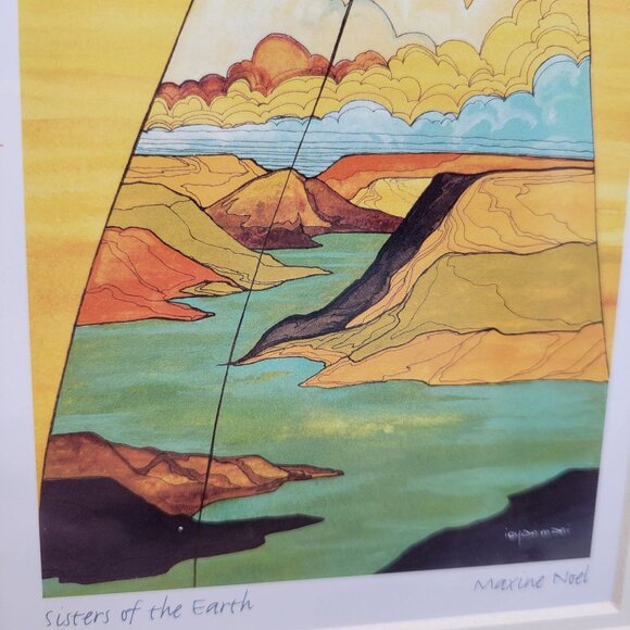 Sisters Of The Earth Print By Maxine Noel Sioux Name Ioyan Mani Matted Artwork - Picture 6 of 9
